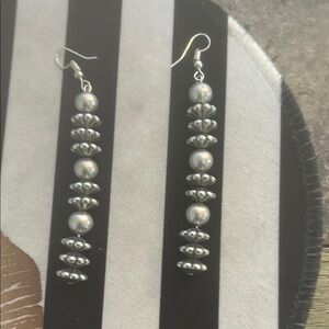 Silver Cascading Bead Earrings